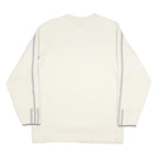 ADIDAS Womens White & Grey Sweatshirt Crew Neck L Cotton Blend Casual