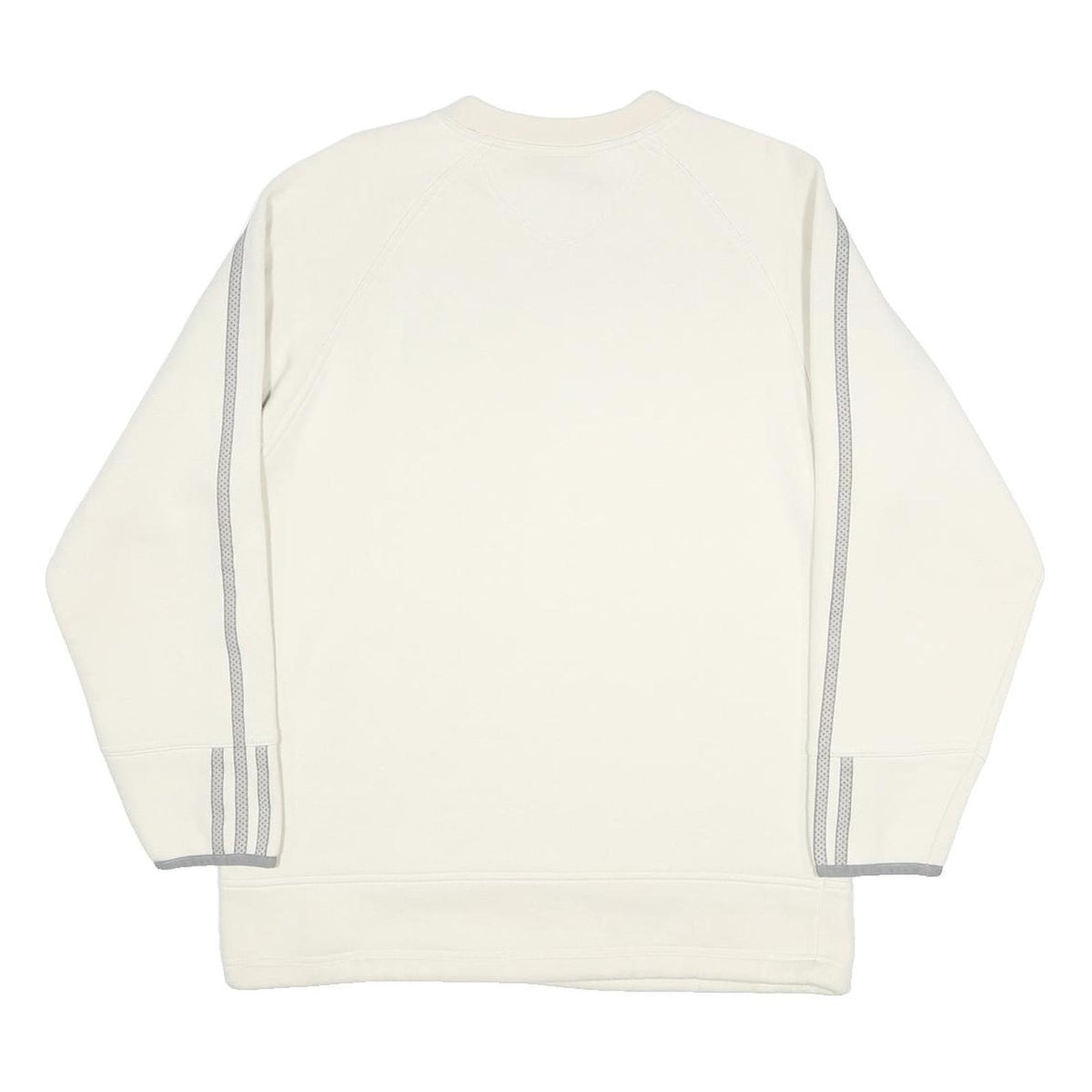 ADIDAS Womens White & Grey Sweatshirt Crew Neck L Cotton Blend Casual