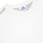 ADIDAS Womens White & Grey Sweatshirt Crew Neck L Cotton Blend Casual