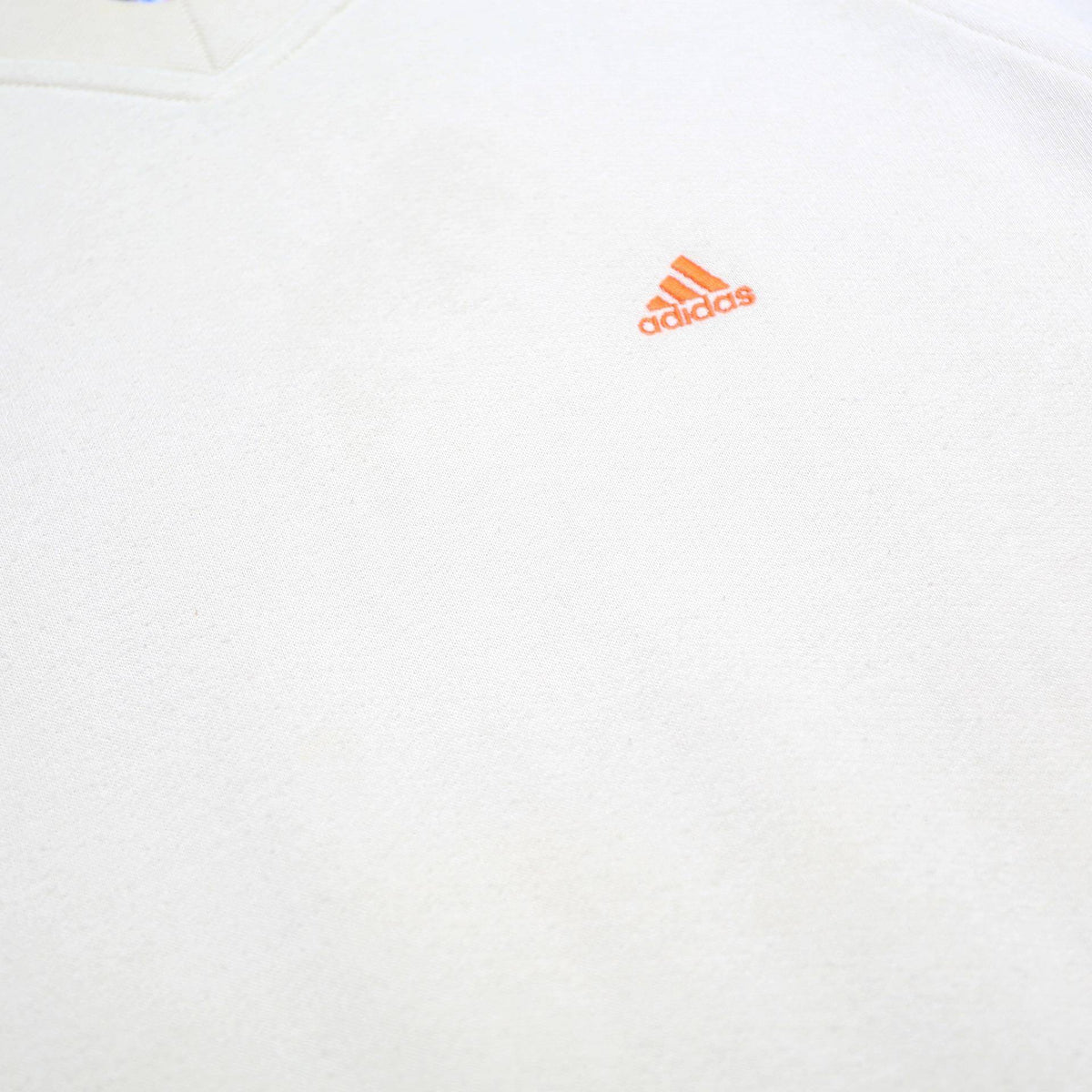 ADIDAS Womens White & Grey Sweatshirt Crew Neck L Cotton Blend Casual