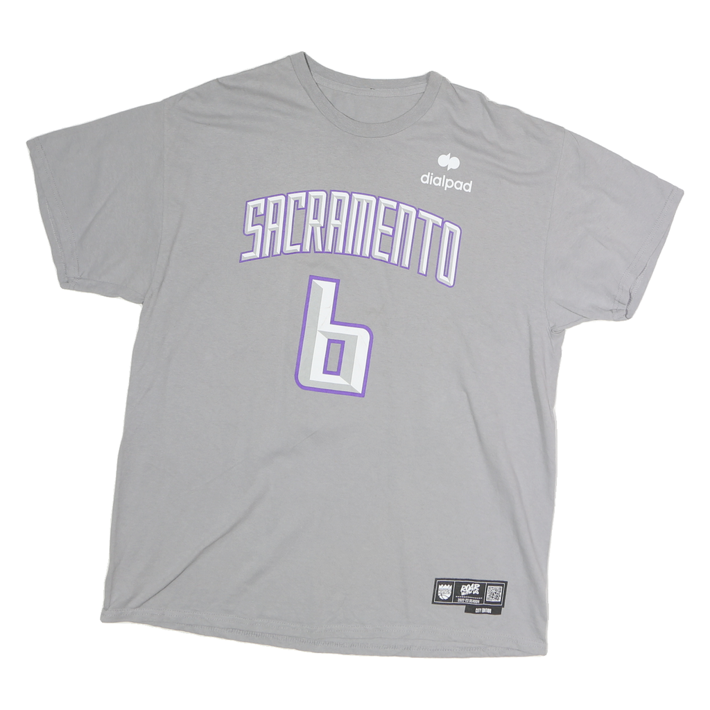 Mens Grey Cotton Sacramento Graphic T-Shirt L Short Sleeve Crew Neck Sport