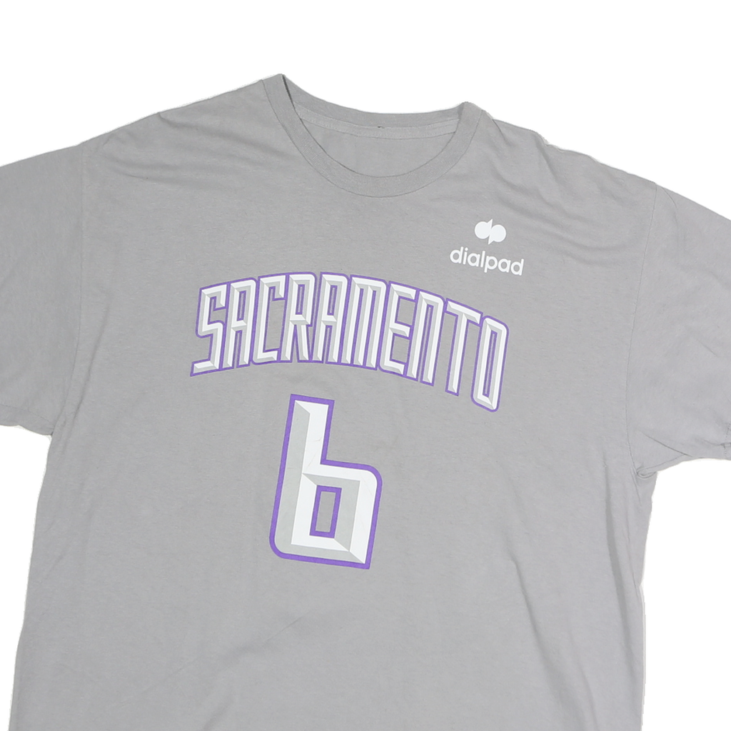 Mens Grey Cotton Sacramento Graphic T-Shirt L Short Sleeve Crew Neck Sport