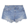 LEVI'S Womens Shorts Blue Denim Casual Cut-Off M W30 Frayed Hem Distressed