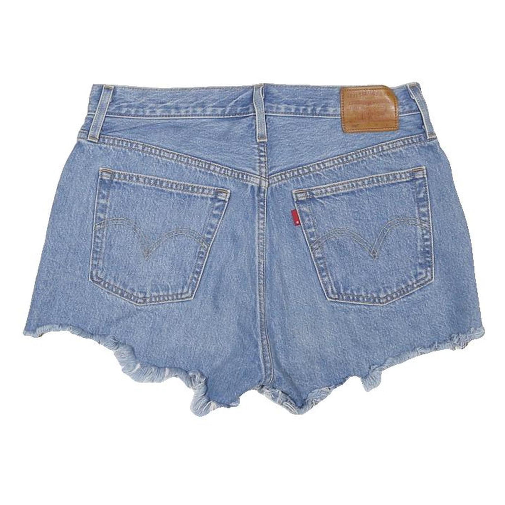 LEVI'S Womens Shorts Blue Denim Casual Cut-Off M W30 Frayed Hem Distressed