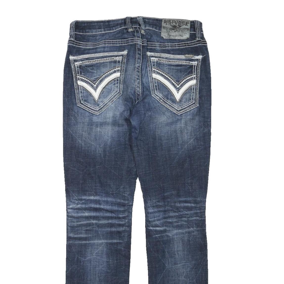 SALVAGE Womens Jeans Blue Regular Straight Denim Medium W32 L34 Stylish