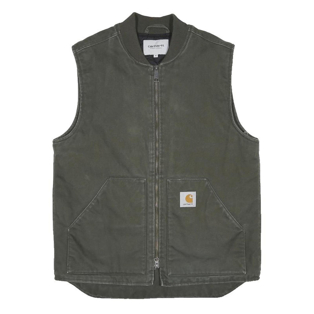CARHARTT WIP Mens Green Workwear Jacket M Cotton Blend Woven Zip Sleeveless