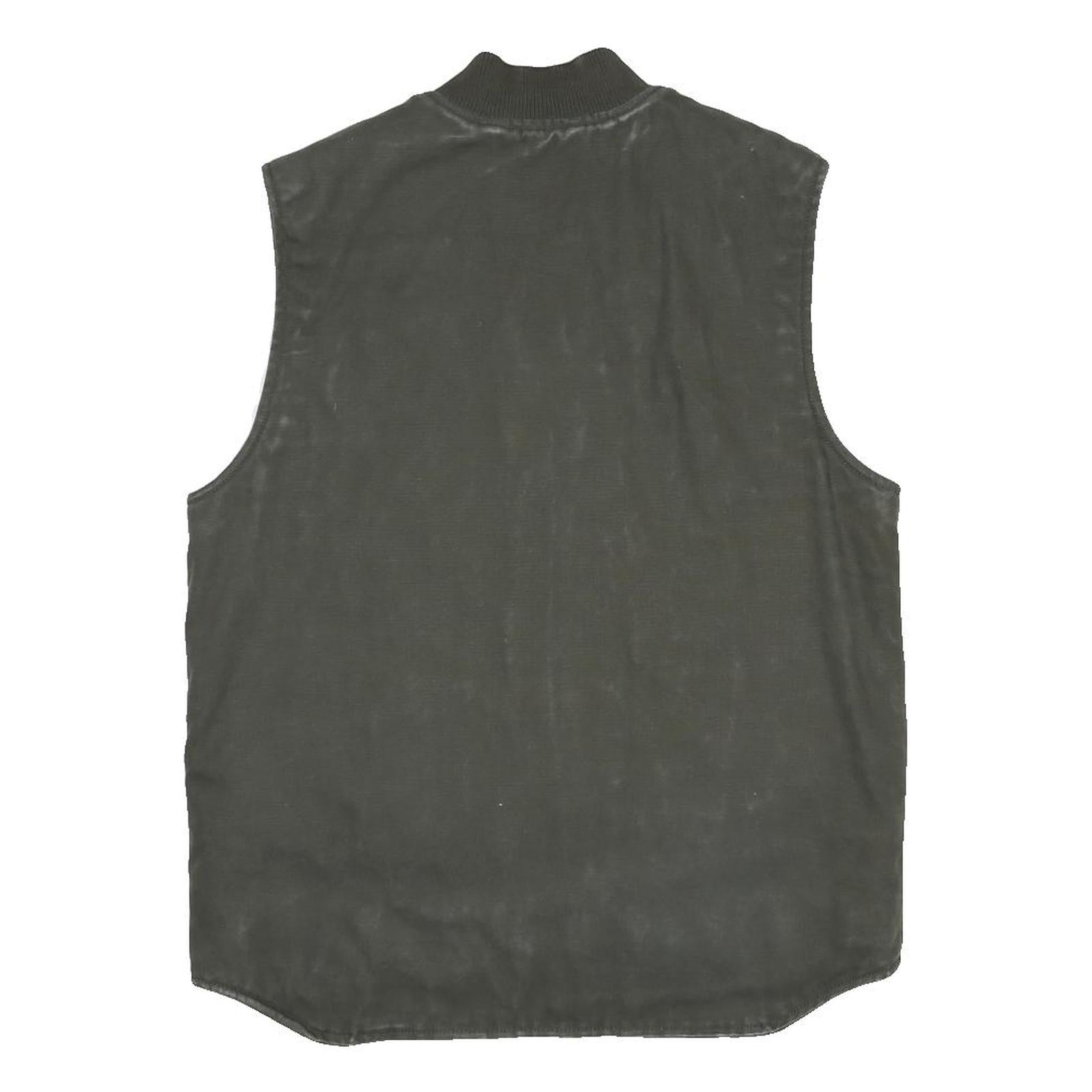 CARHARTT WIP Mens Green Workwear Jacket M Cotton Blend Woven Zip Sleeveless