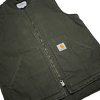 CARHARTT WIP Mens Green Workwear Jacket M Cotton Blend Woven Zip Sleeveless