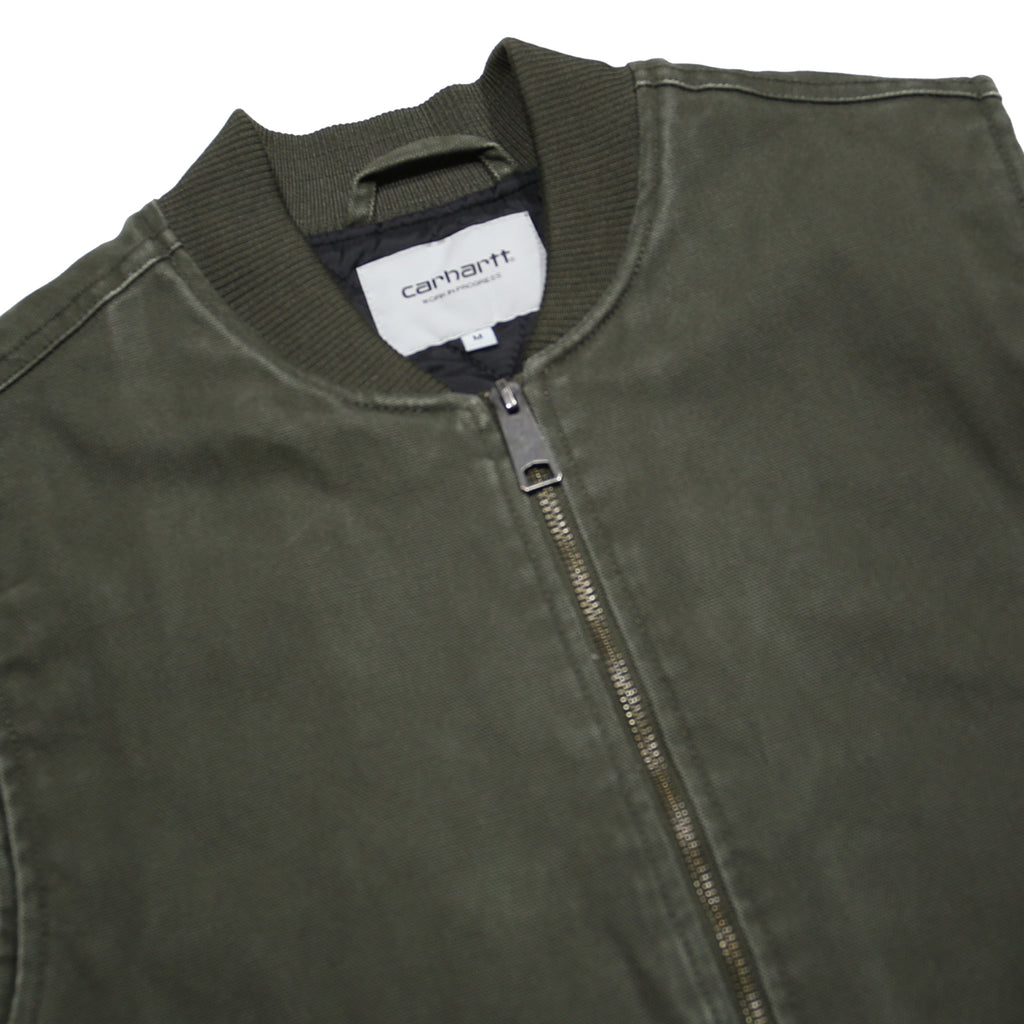 CARHARTT WIP Mens Green Workwear Jacket M Cotton Blend Woven Zip Sleeveless