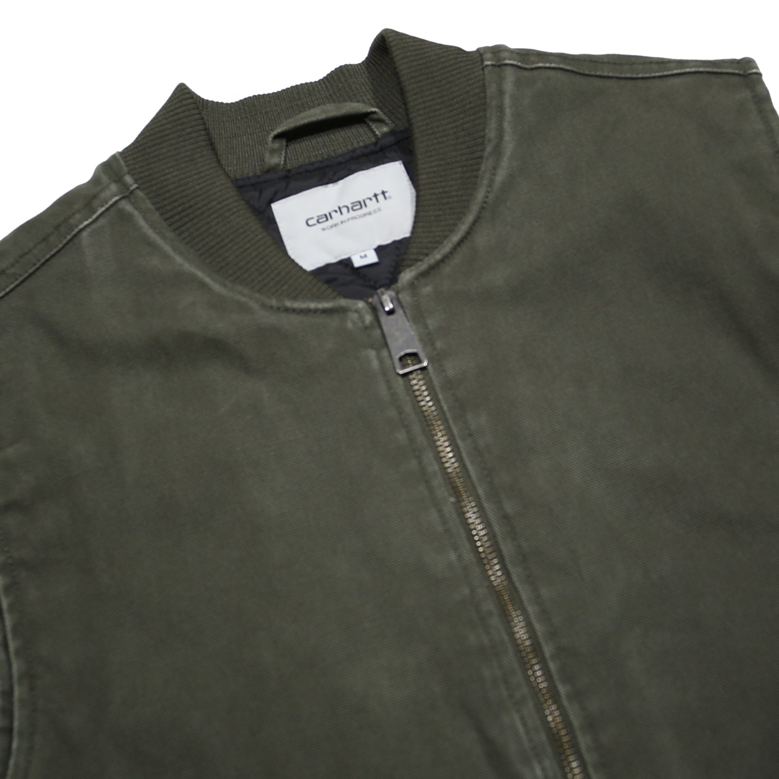 CARHARTT WIP Mens Green Workwear Jacket M Cotton Blend Woven Zip Sleeveless