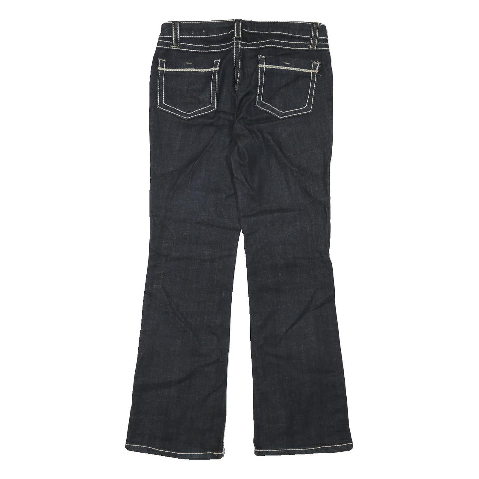 BLUE ASPHALT Womens Jeans Blue Regular Flared Denim Dark W31 L29 Contrast