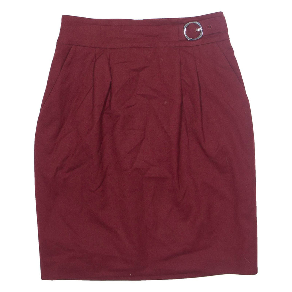 BOSS HUGO BOSS Raphele Womens Straight Skirt Red Knee Length Wool UK 6