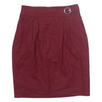 BOSS HUGO BOSS Raphele Womens Straight Skirt Red Knee Length Wool UK 6