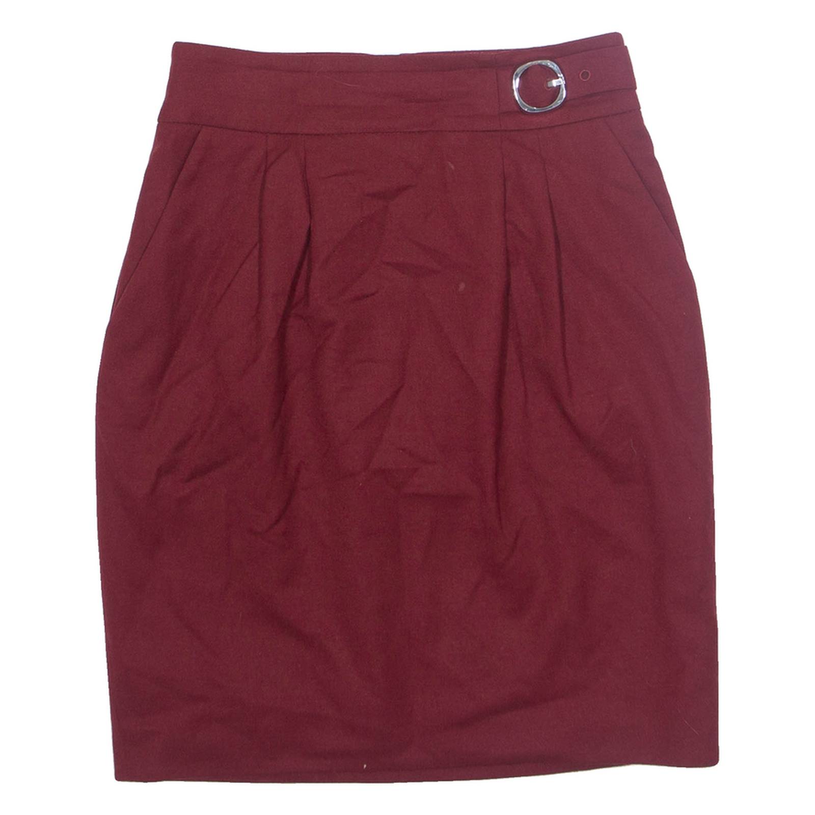 BOSS HUGO BOSS Raphele Womens Straight Skirt Red Knee Length Wool UK 6