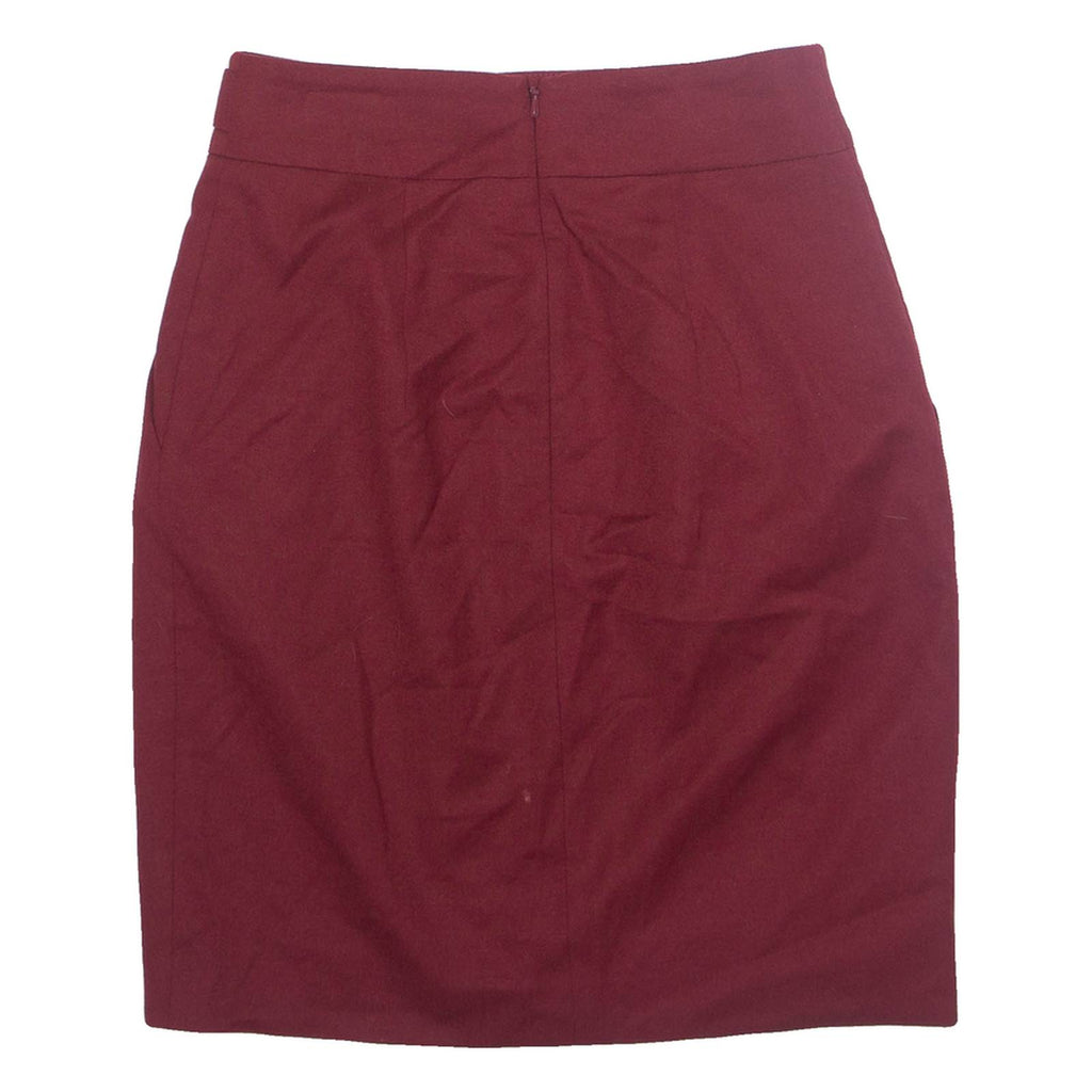 BOSS HUGO BOSS Raphele Womens Straight Skirt Red Knee Length Wool UK 6