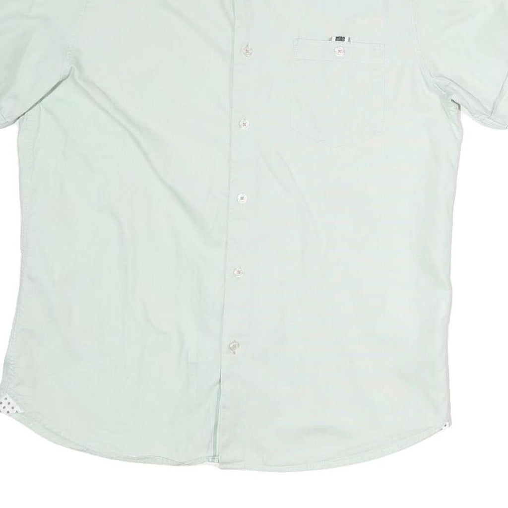 TED BAKER Mens White Cotton Short Sleeve Shirt S Polka Dot Detail Casual