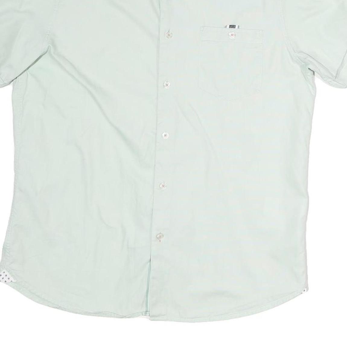 TED BAKER Mens White Cotton Short Sleeve Shirt S Polka Dot Detail Casual