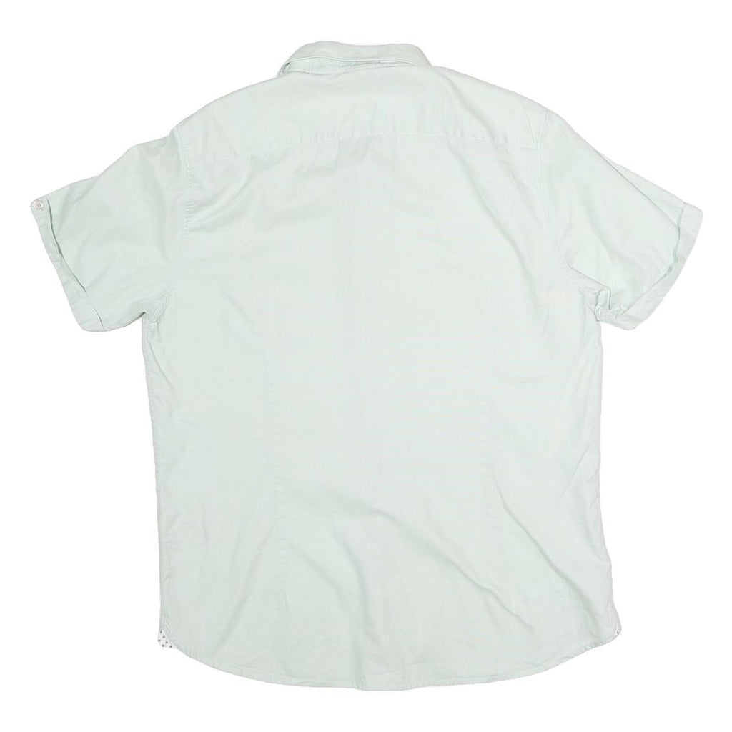 TED BAKER Mens White Cotton Short Sleeve Shirt S Polka Dot Detail Casual