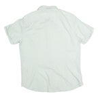 TED BAKER Mens White Cotton Short Sleeve Shirt S Polka Dot Detail Casual