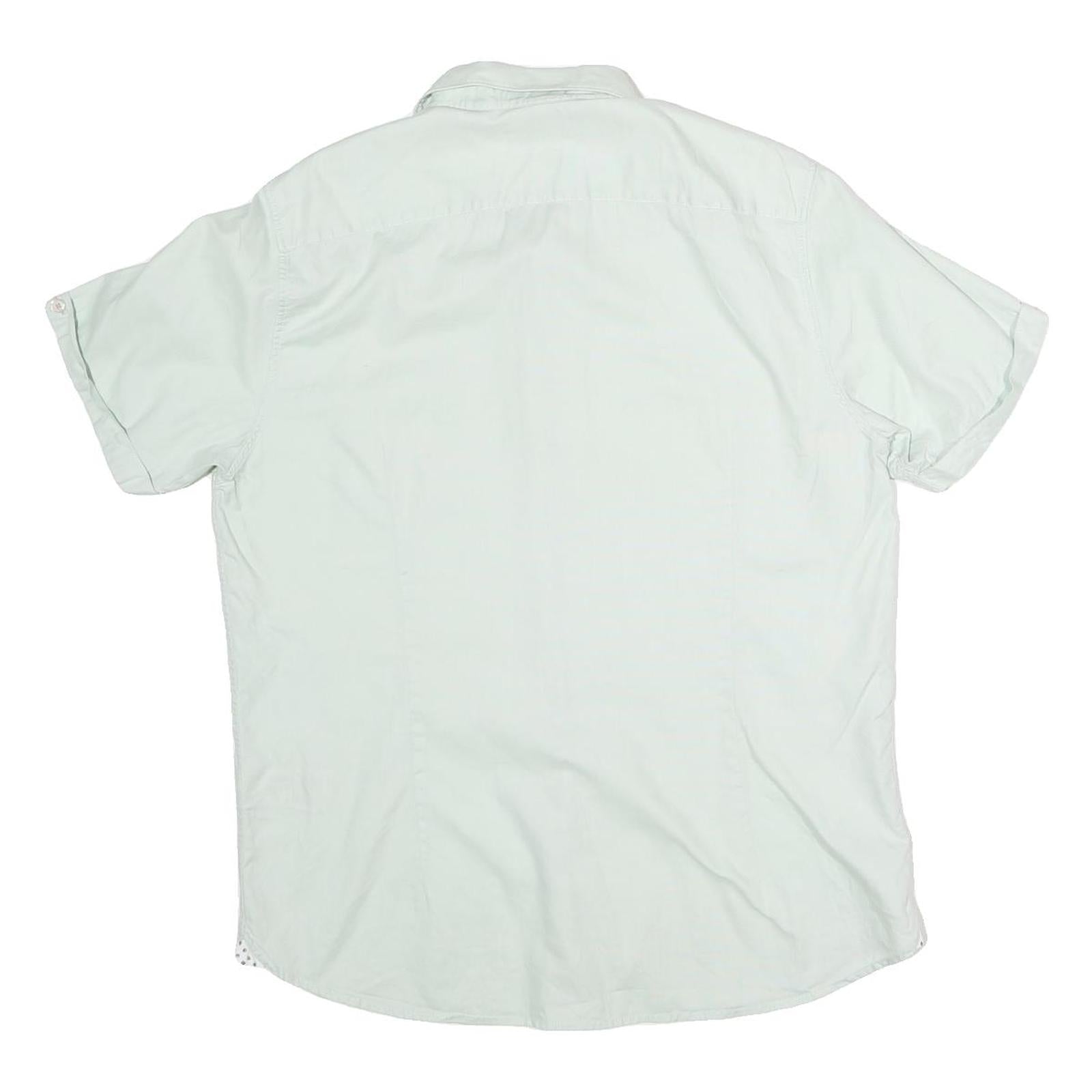 TED BAKER Mens White Cotton Short Sleeve Shirt S Polka Dot Detail Casual