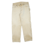 DICKIES Mens Regular Beige Denim W34 L32 Zip Workwear Casual Cotton Blend Jeans