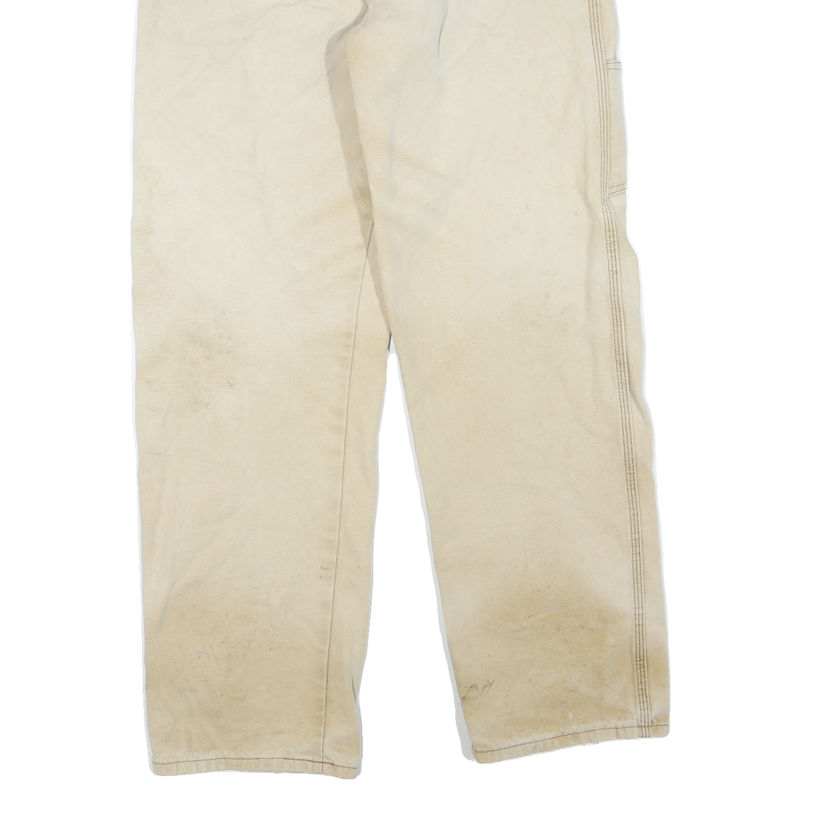 DICKIES Mens Regular Beige Denim W34 L32 Zip Workwear Casual Cotton Blend Jeans