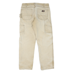 DICKIES Mens Regular Beige Denim W34 L32 Zip Workwear Casual Cotton Blend Jeans