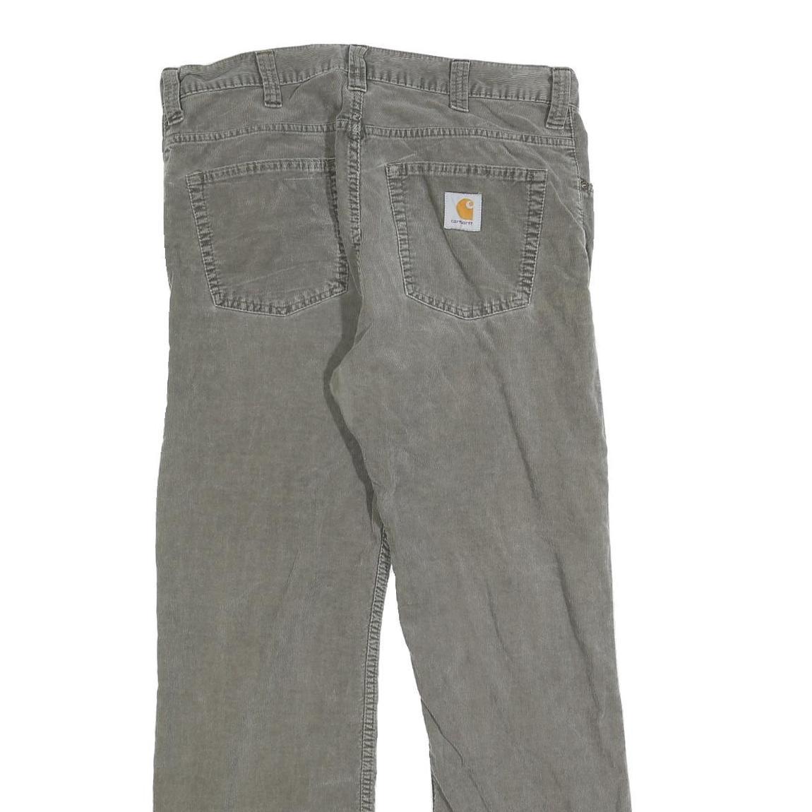 CARHARTT Mens Cotton Blend Grey Regular Straight Trousers W34 L29 Durable