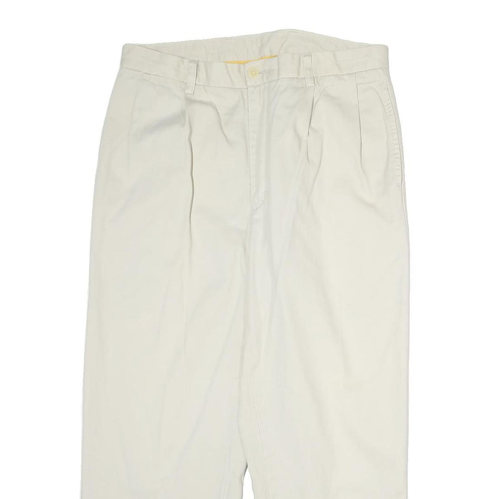 NAUTICA Mens Cotton White Regular Leg Trousers W34 L30 Casual Classic Zip