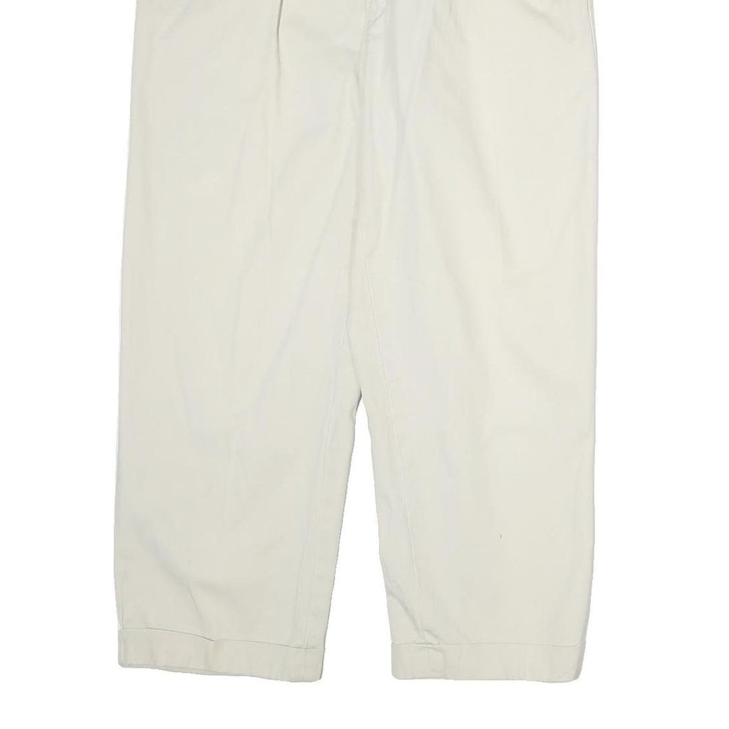 NAUTICA Mens Cotton White Regular Leg Trousers W34 L30 Casual Classic Zip