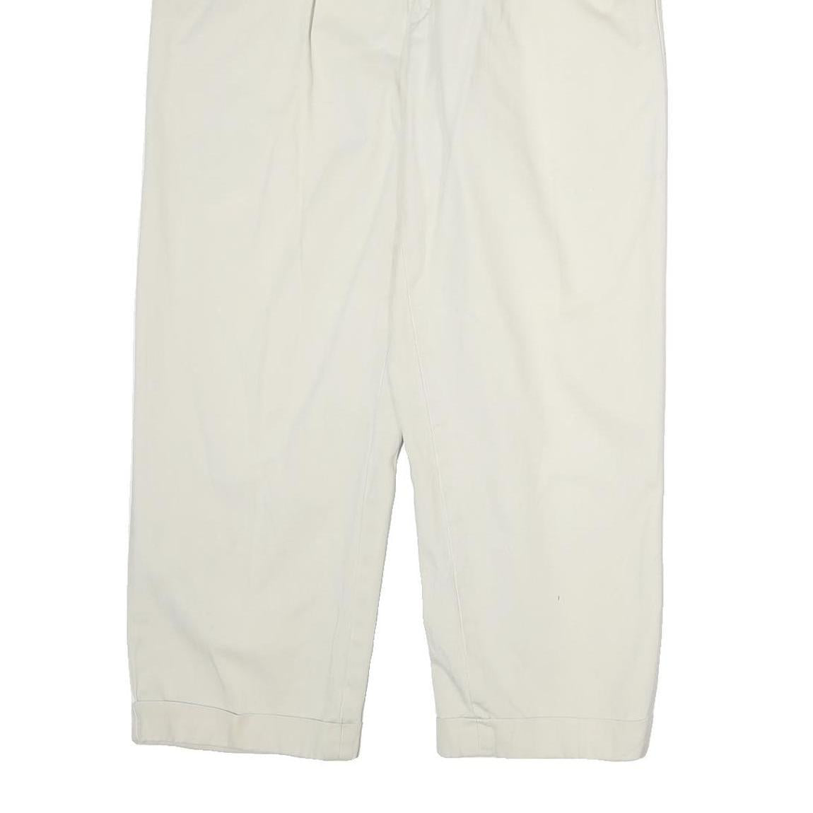 NAUTICA Mens Cotton White Regular Leg Trousers W34 L30 Casual Classic Zip