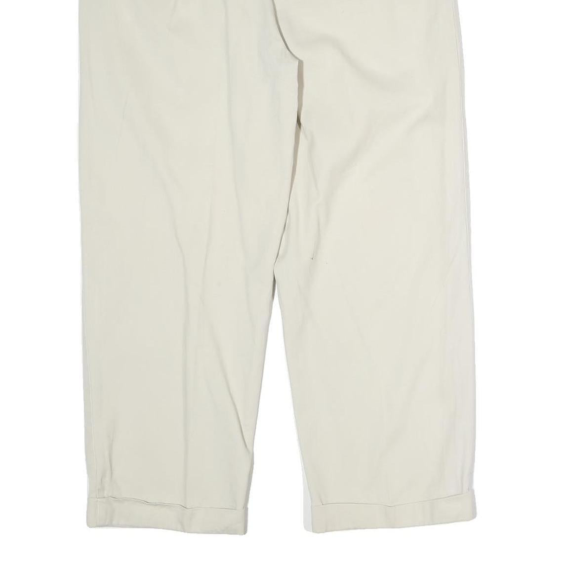 NAUTICA Mens Cotton White Regular Leg Trousers W34 L30 Casual Classic Zip