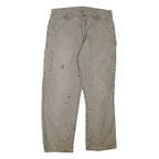 CARHARTT Womens Cotton Blend Beige Regular Fit Straight Leg Trousers W36 L30