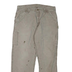 CARHARTT Womens Cotton Blend Beige Regular Fit Straight Leg Trousers W36 L30