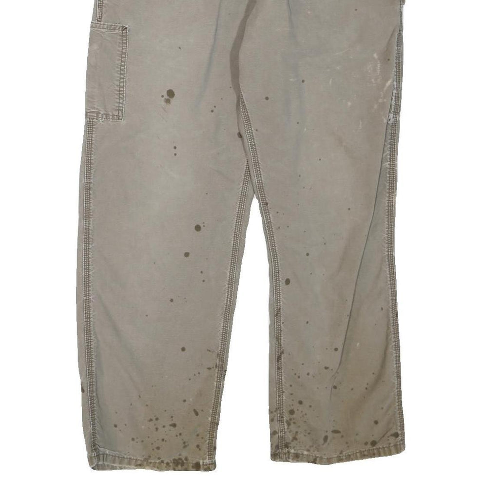 CARHARTT Womens Cotton Blend Beige Regular Fit Straight Leg Trousers W36 L30