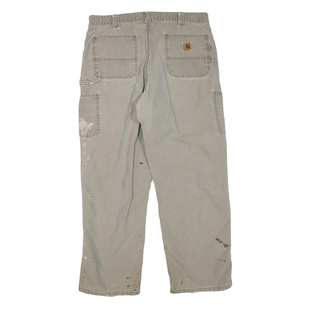 CARHARTT Womens Cotton Blend Beige Regular Fit Straight Leg Trousers W36 L30