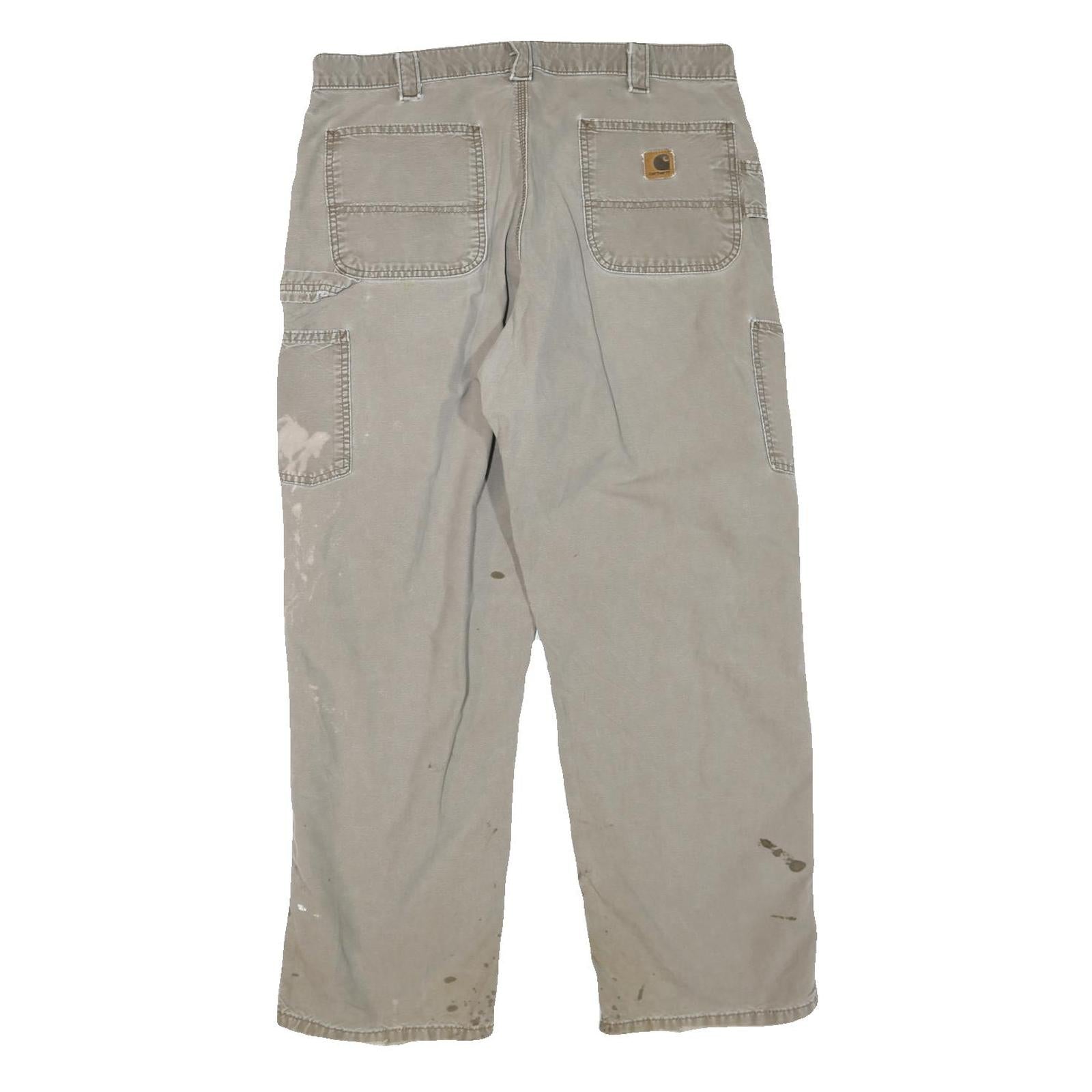 CARHARTT Womens Cotton Blend Beige Regular Fit Straight Leg Trousers W36 L30