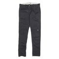 DICKIES Mens Cotton Blend Black Slim Skinny Straight Trousers W30 L32 Workwear