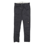 DICKIES Mens Cotton Blend Black Slim Skinny Straight Trousers W30 L32 Workwear