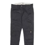 DICKIES Mens Cotton Blend Black Slim Skinny Straight Trousers W30 L32 Workwear