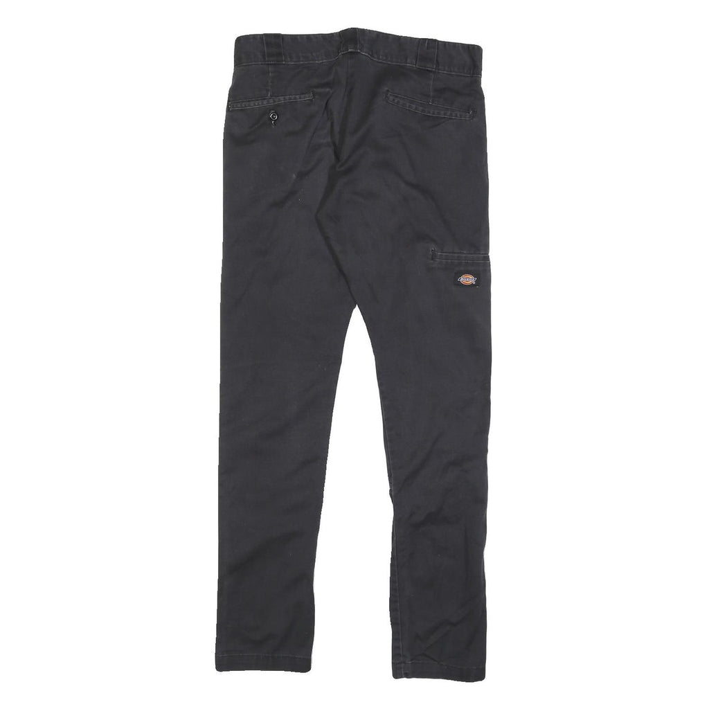 DICKIES Mens Cotton Blend Black Slim Skinny Straight Trousers W30 L32 Workwear