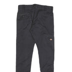 DICKIES Mens Cotton Blend Black Slim Skinny Straight Trousers W30 L32 Workwear
