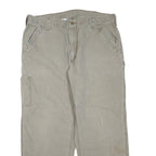 CARHARTT Mens Beige Regular Fit Straight Leg Cotton Blend Trousers W40 L28