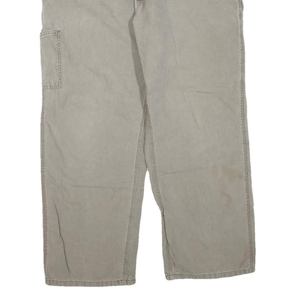 CARHARTT Mens Beige Regular Fit Straight Leg Cotton Blend Trousers W40 L28
