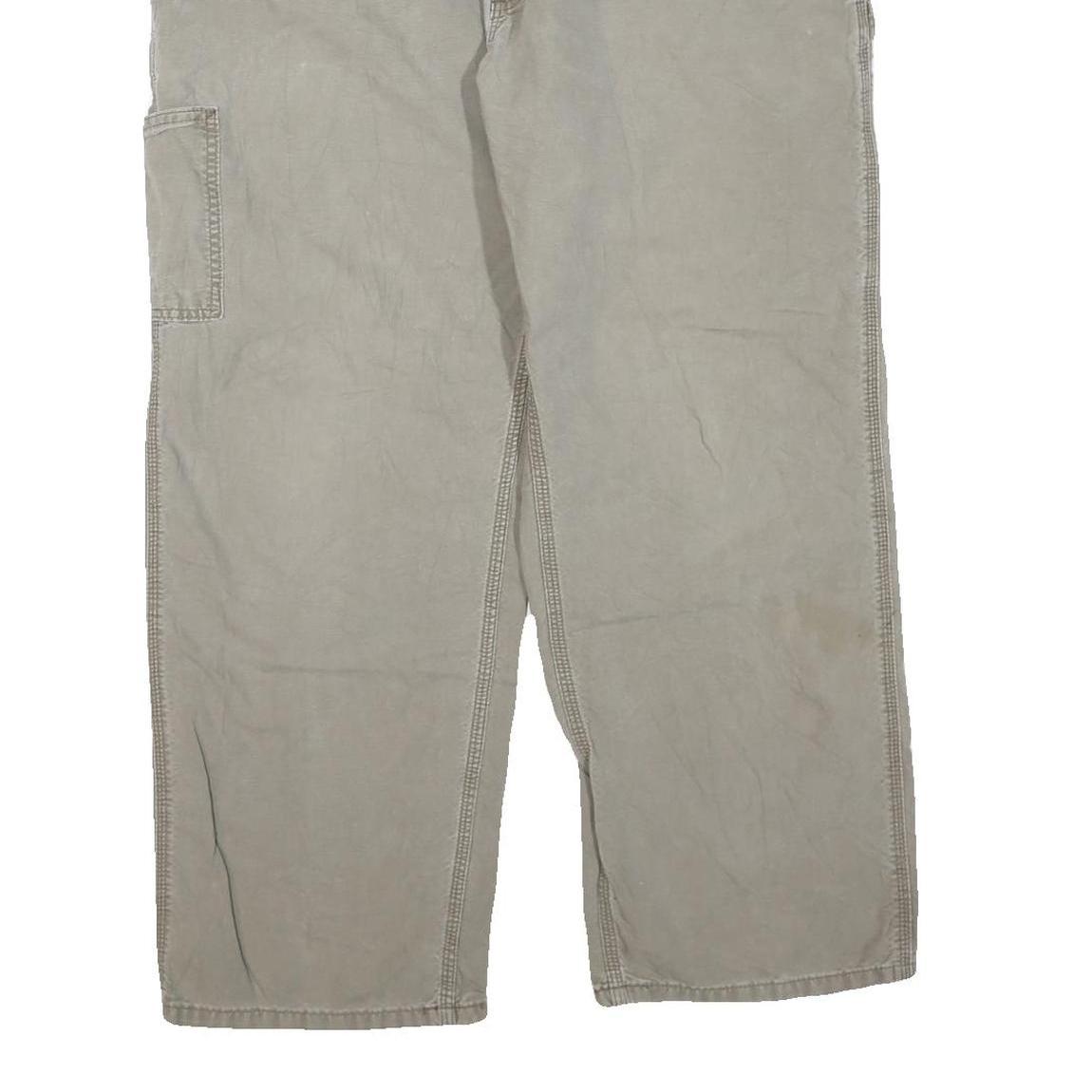 CARHARTT Mens Beige Regular Fit Straight Leg Cotton Blend Trousers W40 L28