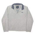 WEIRD FISH Mens Grey Patterned Pullover 1/4 Zip Regular Fit Jumper L Polyester