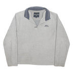 WEIRD FISH Mens Grey Patterned Pullover 1/4 Zip Regular Fit Jumper L Polyester