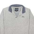 WEIRD FISH Mens Grey Patterned Pullover 1/4 Zip Regular Fit Jumper L Polyester
