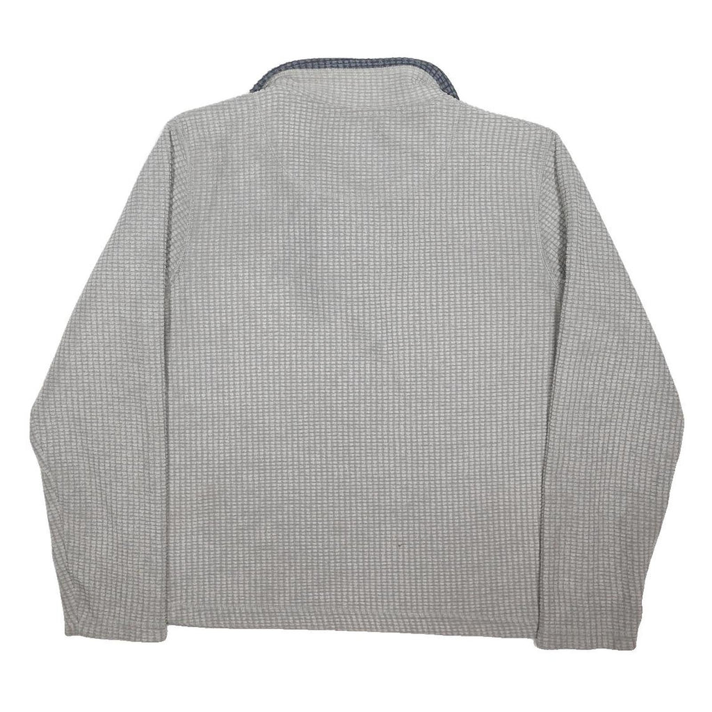 WEIRD FISH Mens Grey Patterned Pullover 1/4 Zip Regular Fit Jumper L Polyester