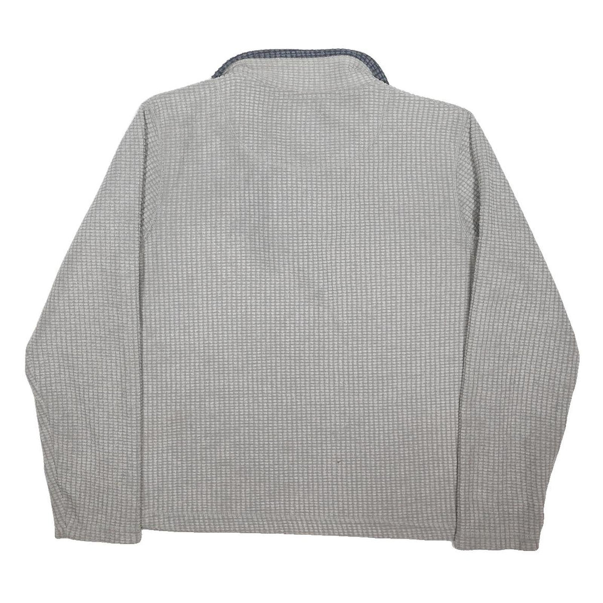WEIRD FISH Mens Grey Patterned Pullover 1/4 Zip Regular Fit Jumper L Polyester